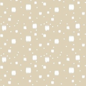 White Dots on Cream, Neutral Tan and White Spotted Mini Squares