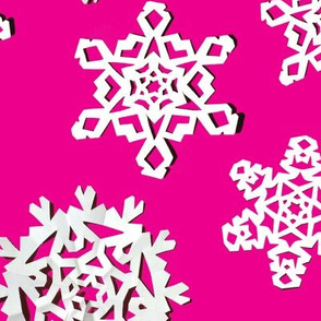 Snowflakes on pink