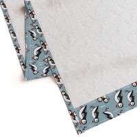 puffin // bird birds puffins blue kids animals fabric