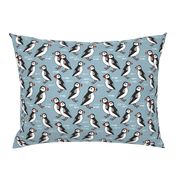 puffin // bird birds puffins blue kids animals fabric