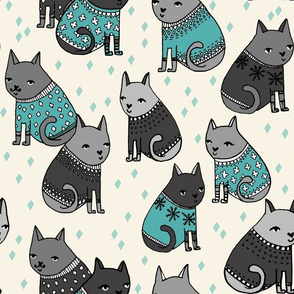 Cats at a Sweater Party -  /Greys by Andrea Lauren