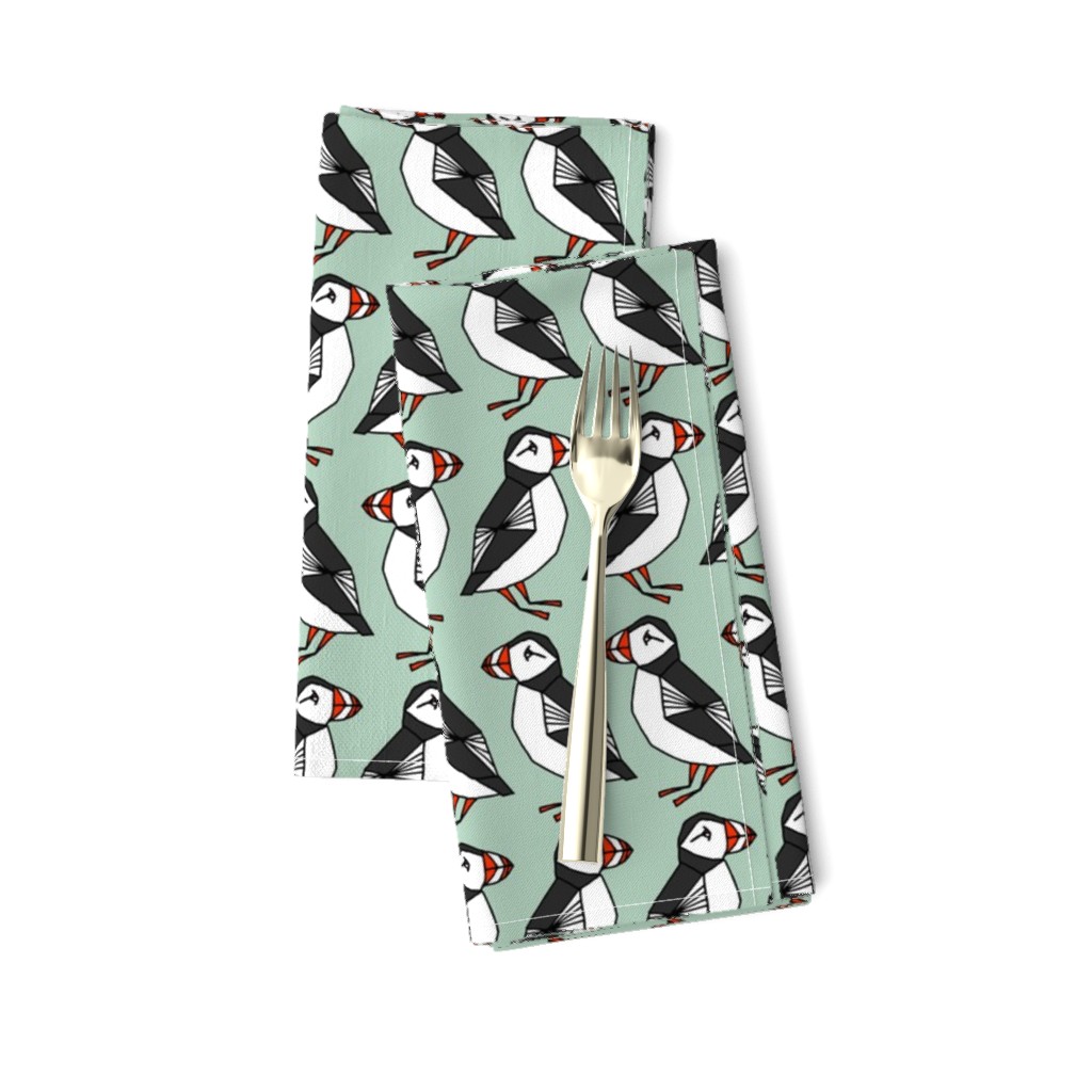 puffins // mint blue birds cute scotland winter birds