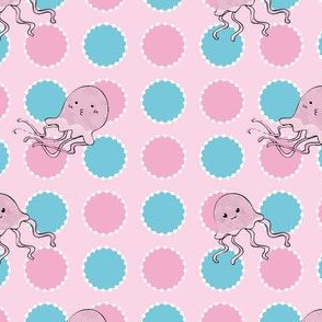 Squid Pink and Blue Dot