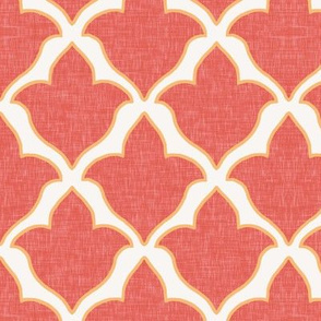 Fleur, in Bright Coral and Tangerine