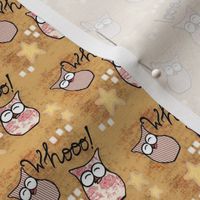 Cozy Autumn Owls and Stars on Honey Yellow