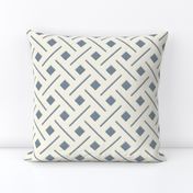 Linen Trellis, in Deep Gray-Blue