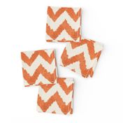 Tangerine and Linen Watercolor Ikat Chevron