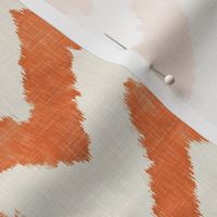 Tangerine and Linen Watercolor Ikat Chevron