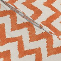 Tangerine and Linen Watercolor Ikat Chevron