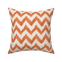 Tangerine and Linen Watercolor Ikat Chevron