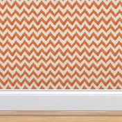 Tangerine and Linen Watercolor Ikat Chevron