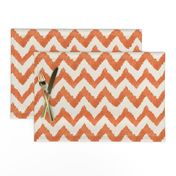 Tangerine and Linen Watercolor Ikat Chevron