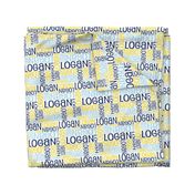 Personalised Name Fabric - Blues Yellow