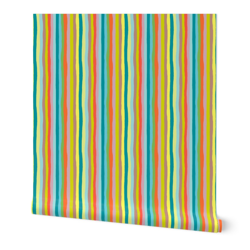 Colorful Flouncy wonky Skirt Stripe