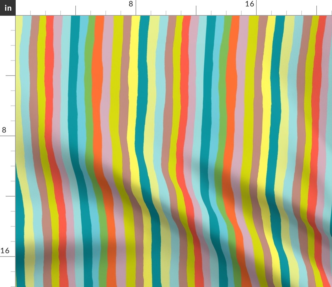 Colorful Flouncy wonky Skirt Stripe