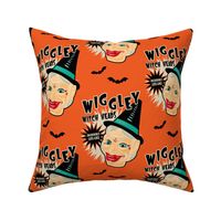 Wiggley Witch Heads on Orange