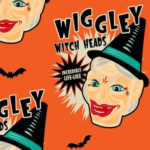 Wiggley Witch Heads on Orange