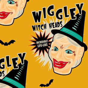 Wiggley Witch Heads on Mustard