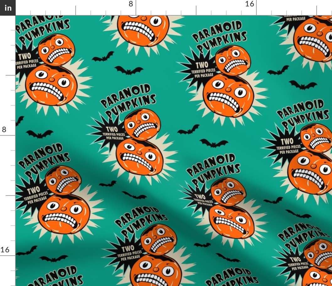 Paranoid Pumpkins on Teal