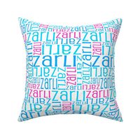 Personalised Name Fabric - Pink, Aqua, Blue