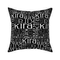 Personalised Name Fabric - Black with White