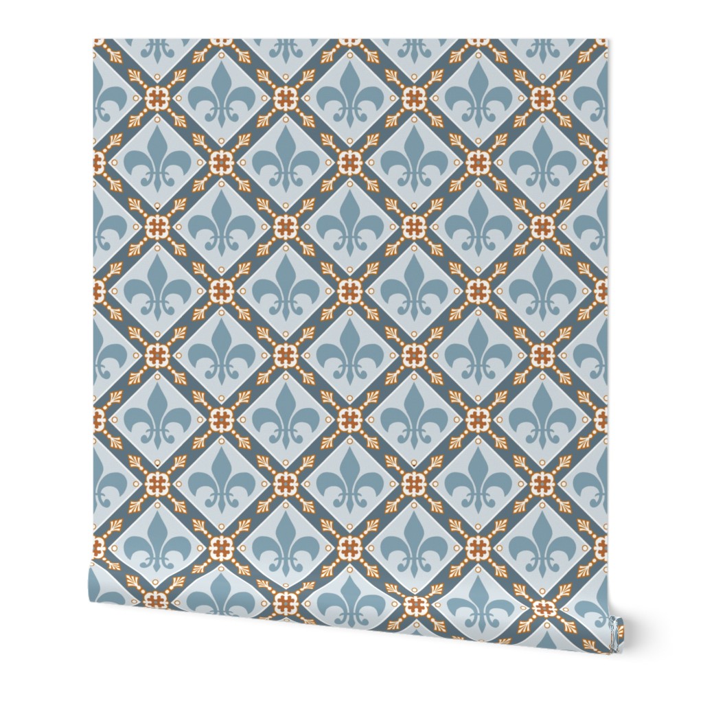 Pale Blue Medieval Repeat