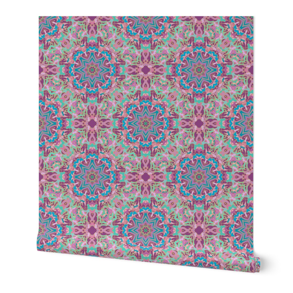 Arabic night, turquoise - violet ornamental pattern