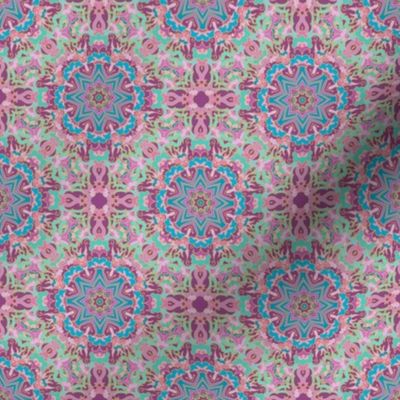 Arabic night, turquoise - violet ornamental pattern