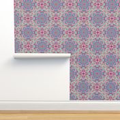 Arabic night, turquoise - violet ornamental pattern