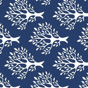 Tree-stamp-fabric1 - Linen teatowel - white-DK-BLUE- rotated