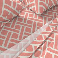 Savannah Trellis in Light Coral Linen