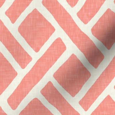 Savannah Trellis in Light Coral Linen