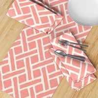 Savannah Trellis in Light Coral Linen