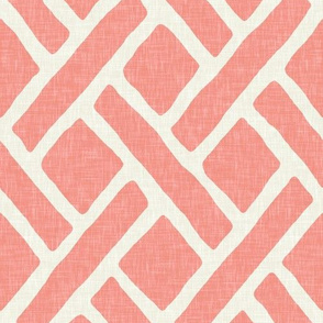 Savannah Trellis in Light Coral Linen