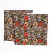 Monet Blue Anemones Red Green Floral