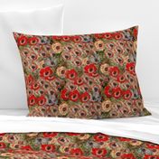  Monet Red Cream Anemones Floral