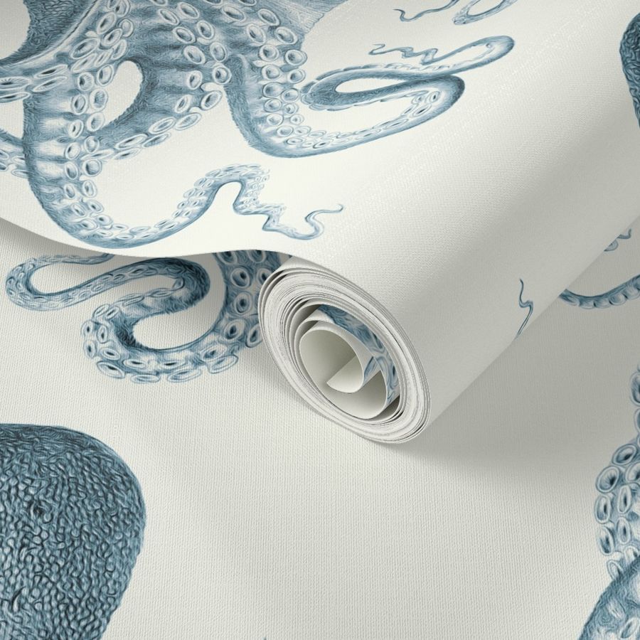 Octopus Oasis in Sea Wallpaper | Spoonflower