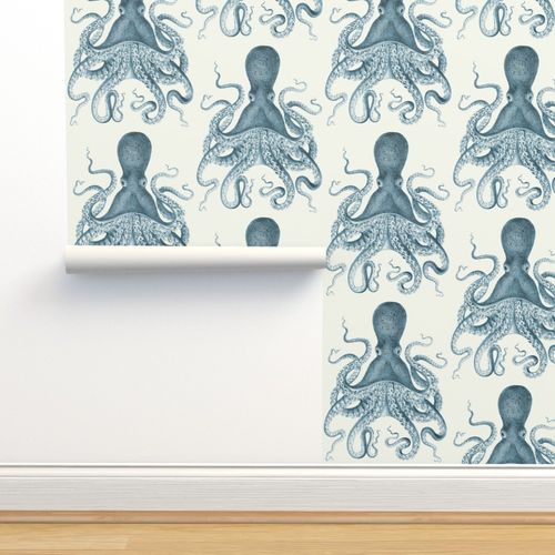 Octopus Oasis in Sea Wallpaper | Spoonflower