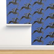 Tame galloping gazelles on deep blue by Su_G_©SuSchaefer