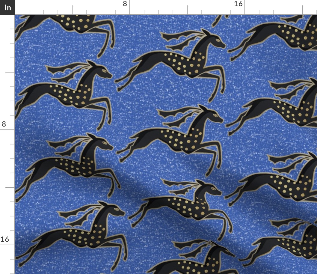 Tame galloping gazelles on deep blue by Su_G_©SuSchaefer