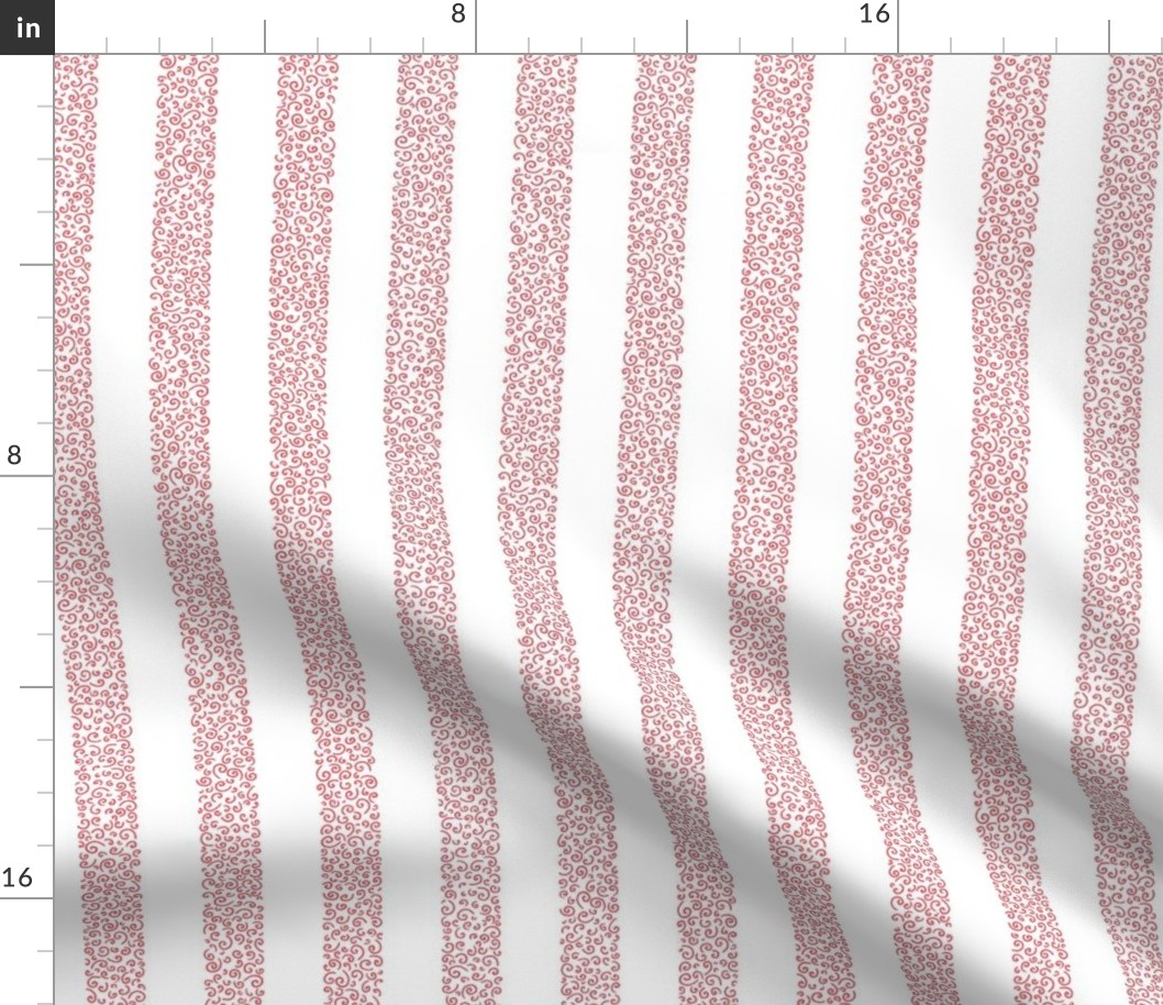 ammonite stripes - strawberry on white