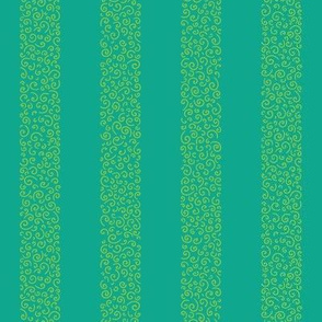 ammonite stripes - lime on aqua