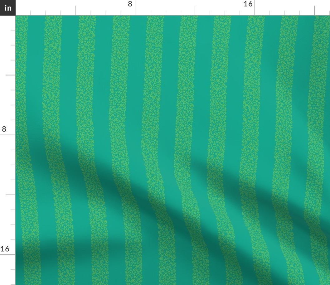 ammonite stripes - lime on aqua