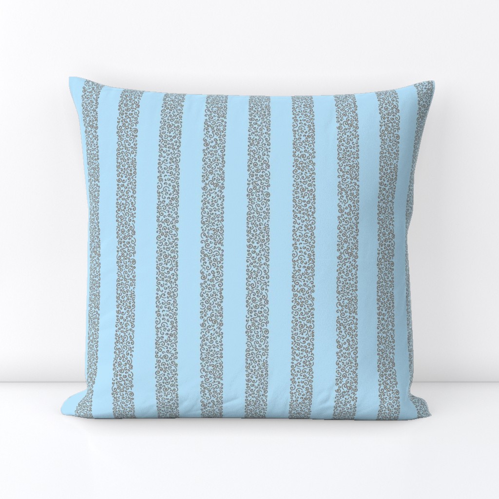 ammonite stripes - summercolors brown on sky blue