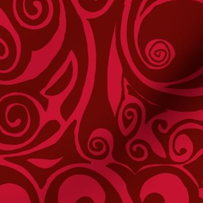 Red monochromatic celtic inspired pattern