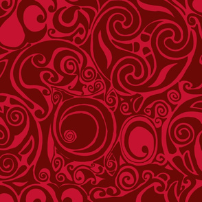 Red monochromatic celtic inspired pattern