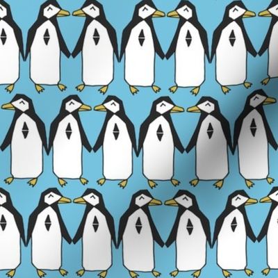 Penguin rows // blue penguins birds bird antarctic kids nursery baby winter