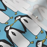 Penguin rows // blue penguins birds bird antarctic kids nursery baby winter
