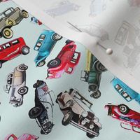 Ditsy vintage cars- tiny