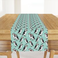 puffin // mint birds nautical scottish birds birdwatching puffin fabric